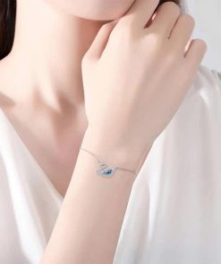 Dây chuyền thiên nga đính đá cao cấp nhiều màu SWAN Mely (Kèm hộp)