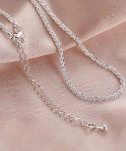 Dây chuyền Nam Laura Jewelry Vòng cổ bạc cá tính dây xù bắt ánh sáng lấp lánh